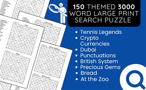 150 Themed 3000 Word Large Print Search Puzzle For Teens,。